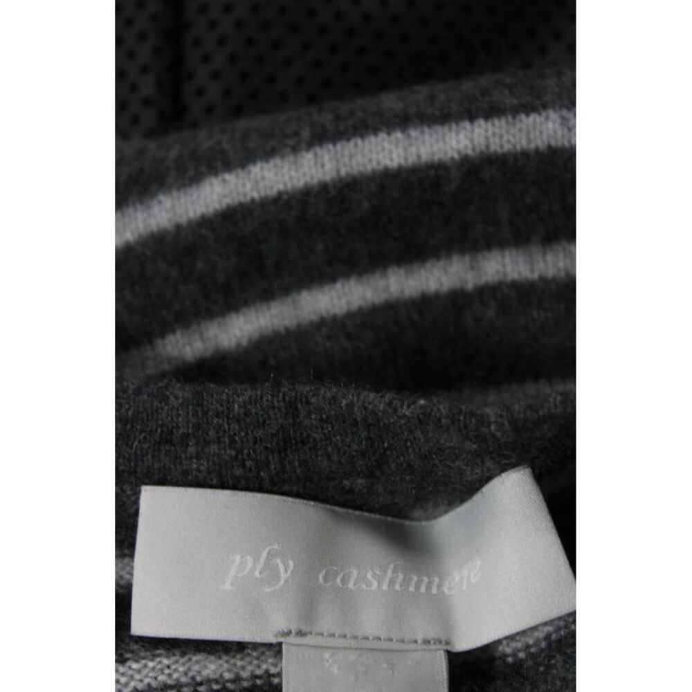 Ply Cashmere Womens Long Sleeve Striped Cashmere Sweater Gray Size Extra Small - Picture 6 of 6